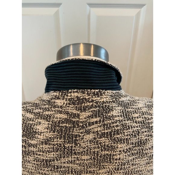 Cartonnier Anthropologie White & Blue Tweed Blazer, Size 8 - Picture 7 of 9